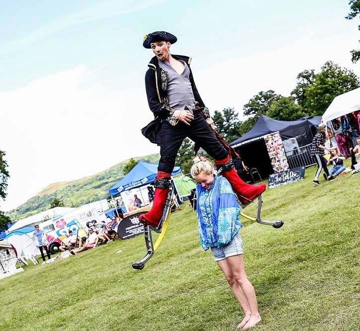 Bouncy Stilt Performers for hire