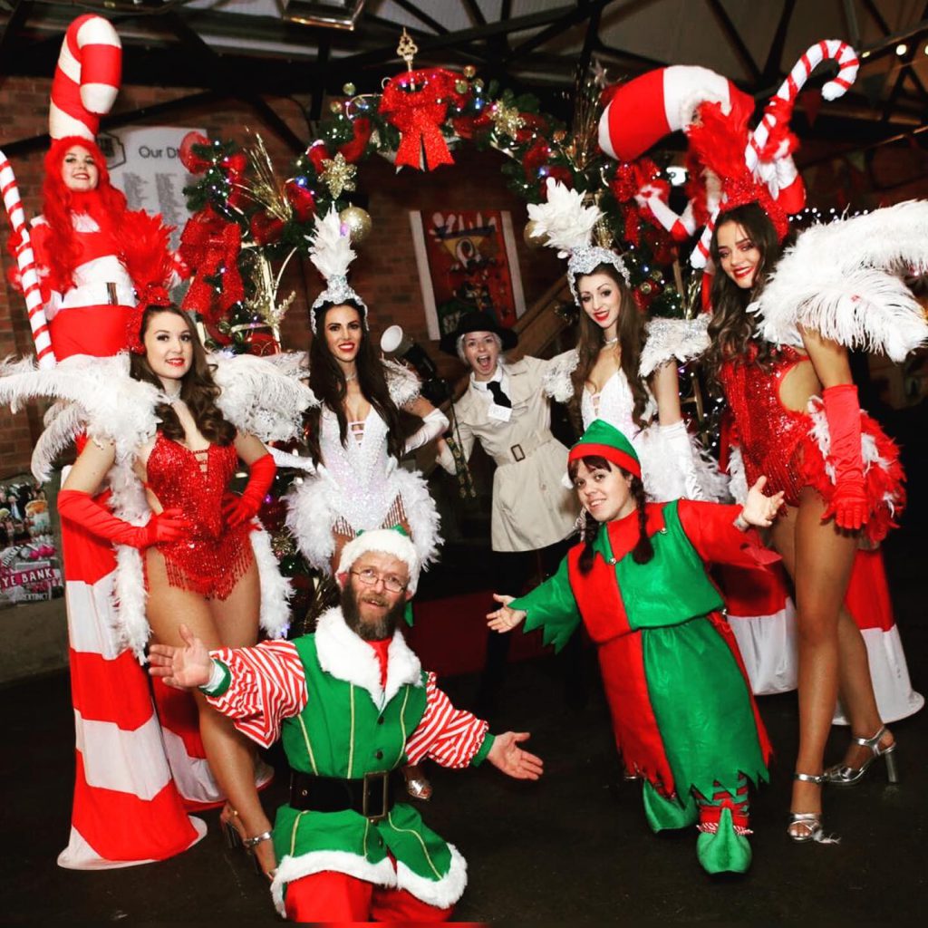 Christmas Candy Cane Stilt Walkers for hire