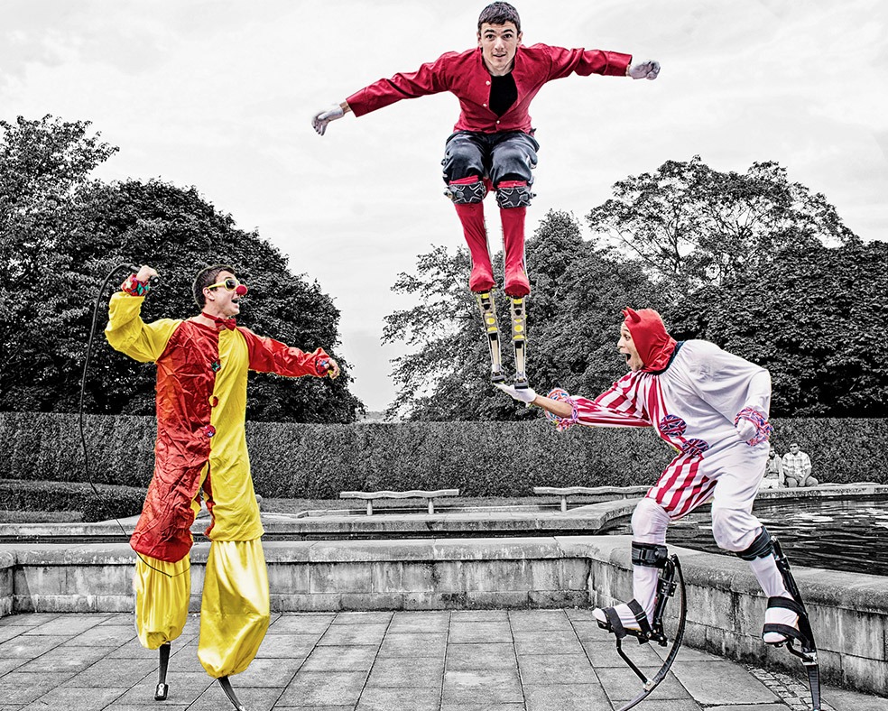 Bouncy Stilt Performers for hire