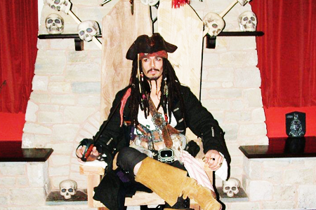 Jack Sparrow Character Pirates Of The Caribbean themed event for hire